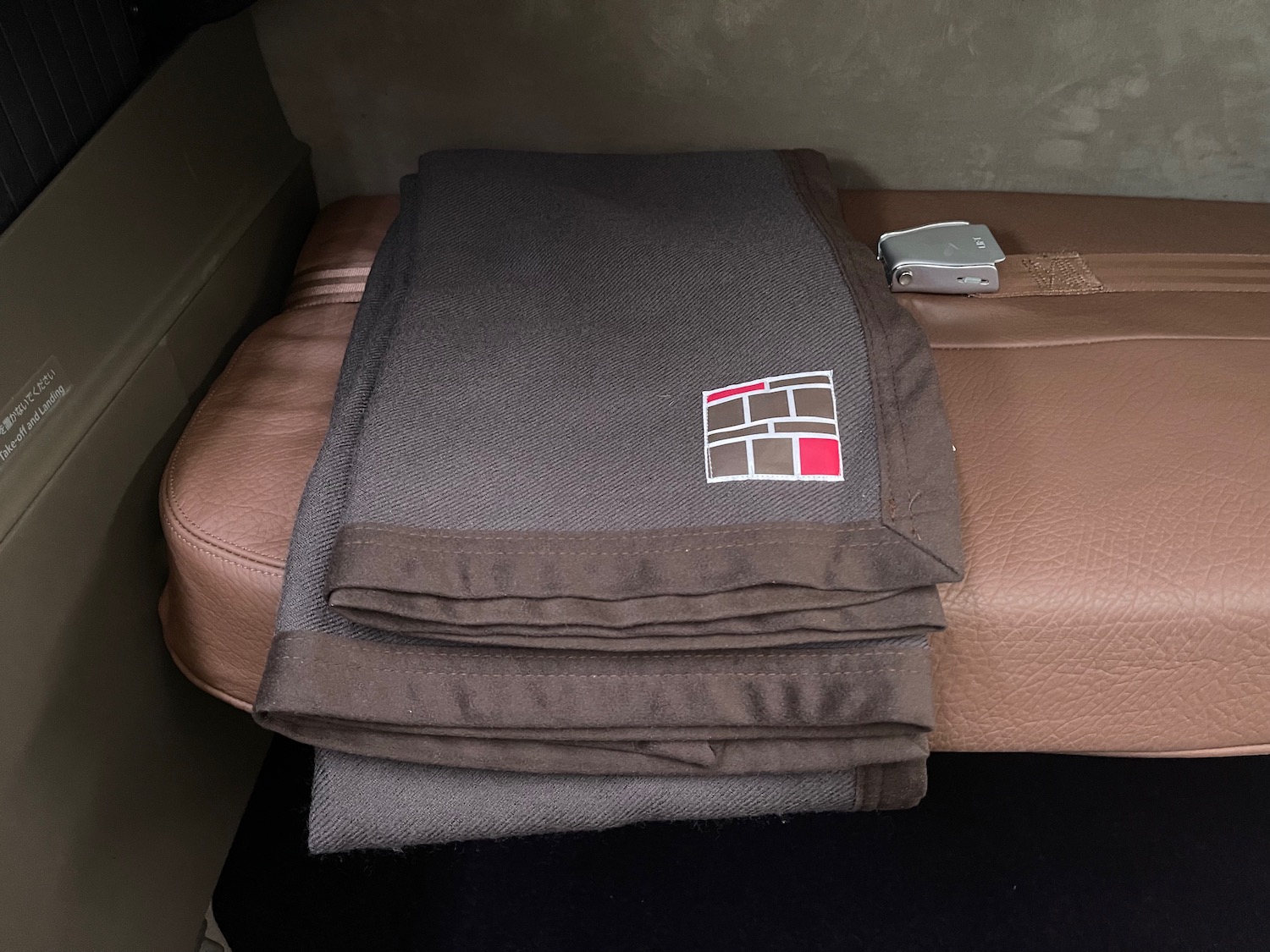 a blanket on a seat