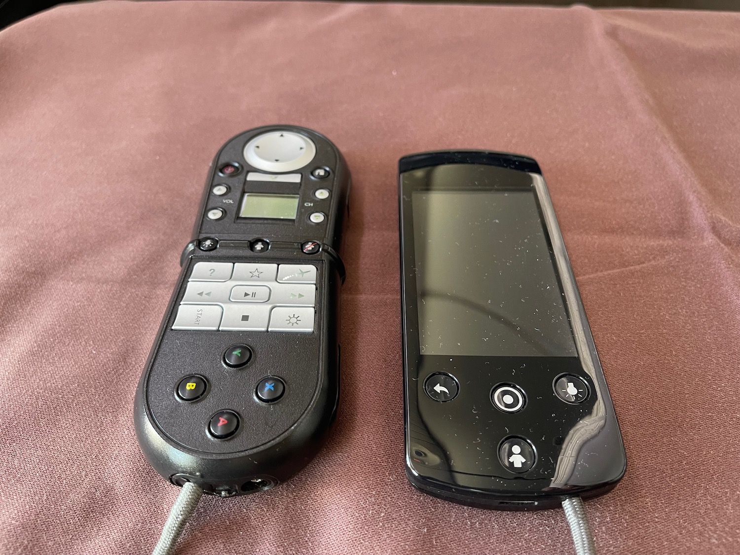 a pair of remote controls