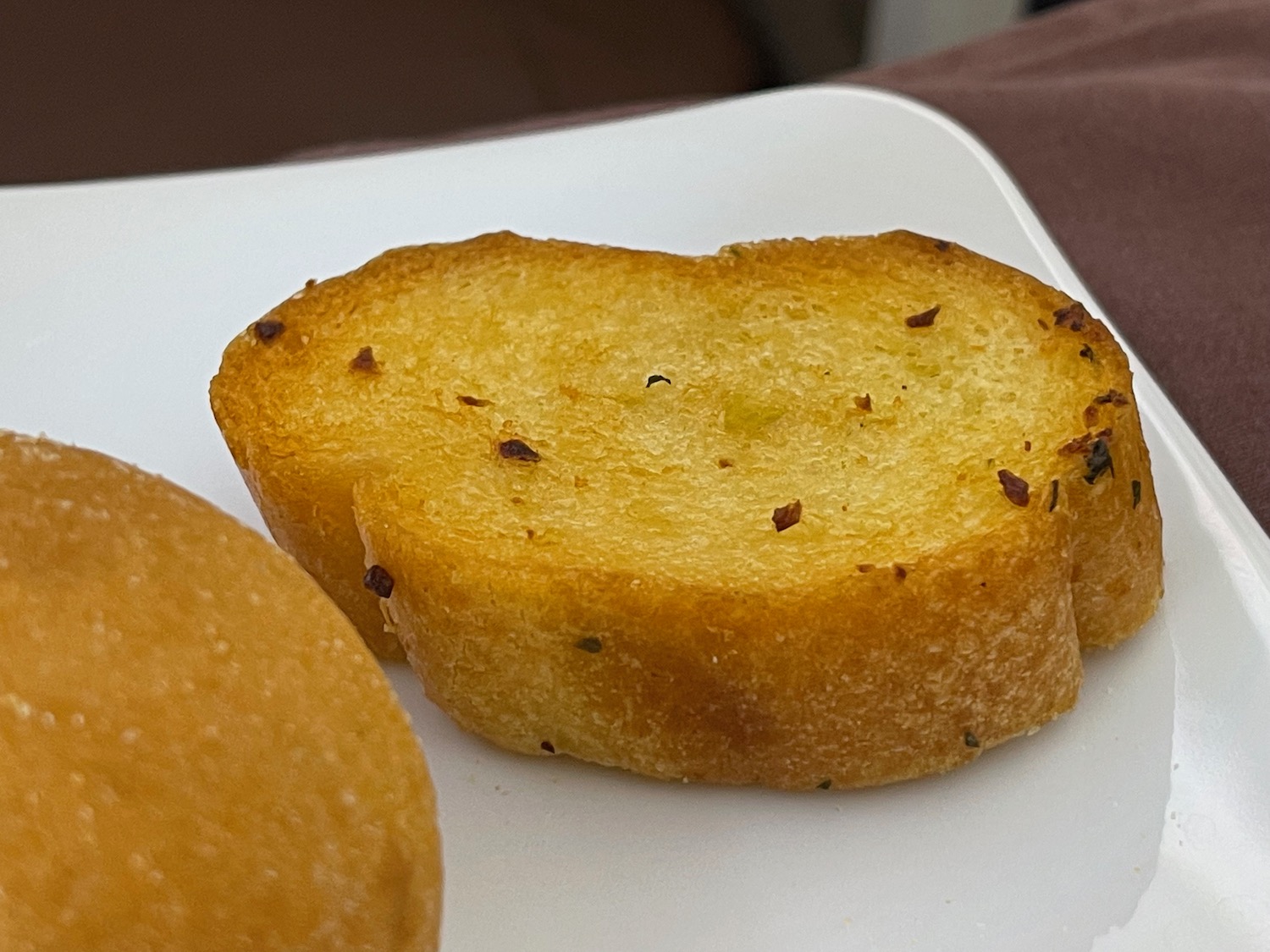 a piece of bread on a plate