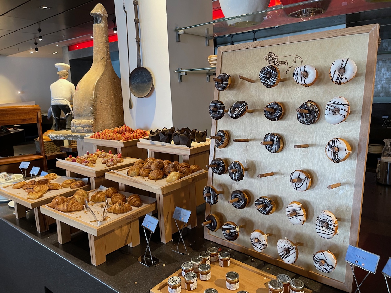 a display of pastries and pastries