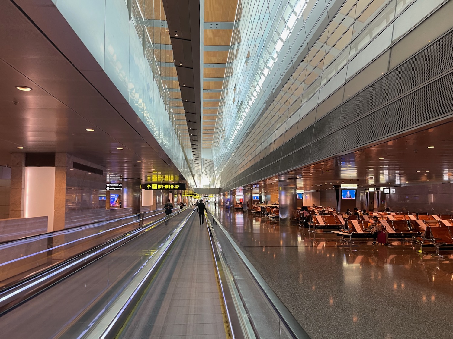 a person walking in an airport