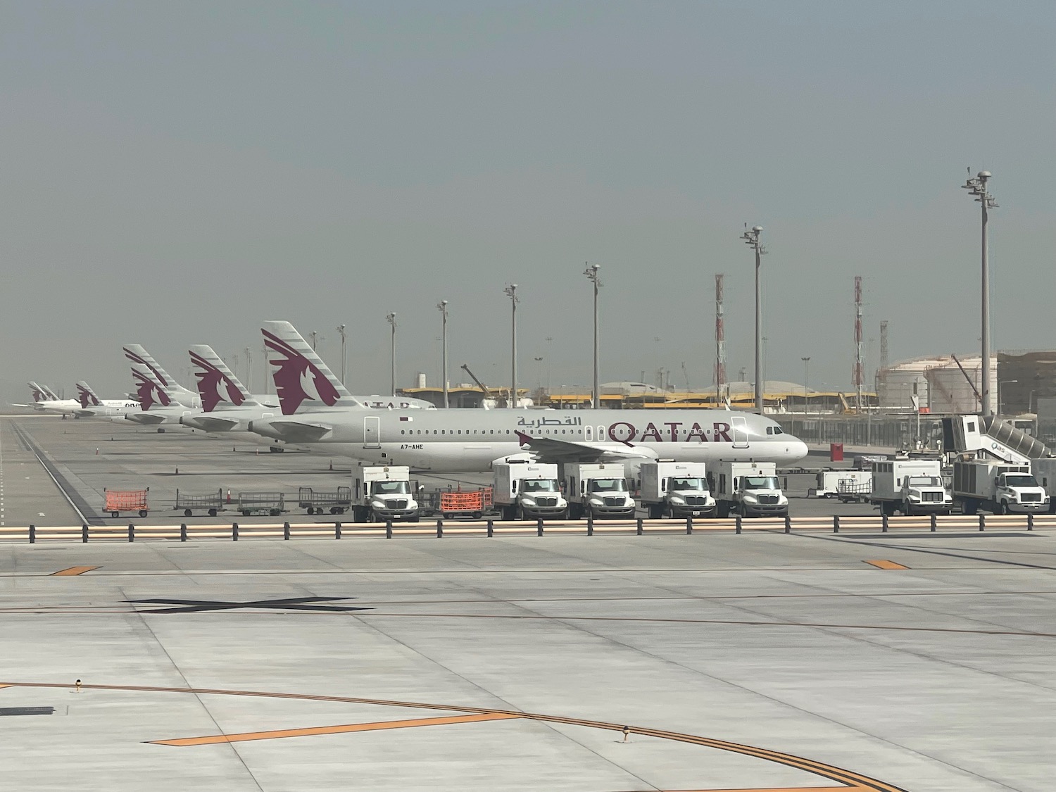 airplanes parked on a runway