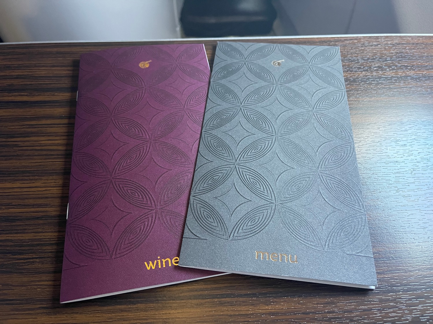a two menus on a table