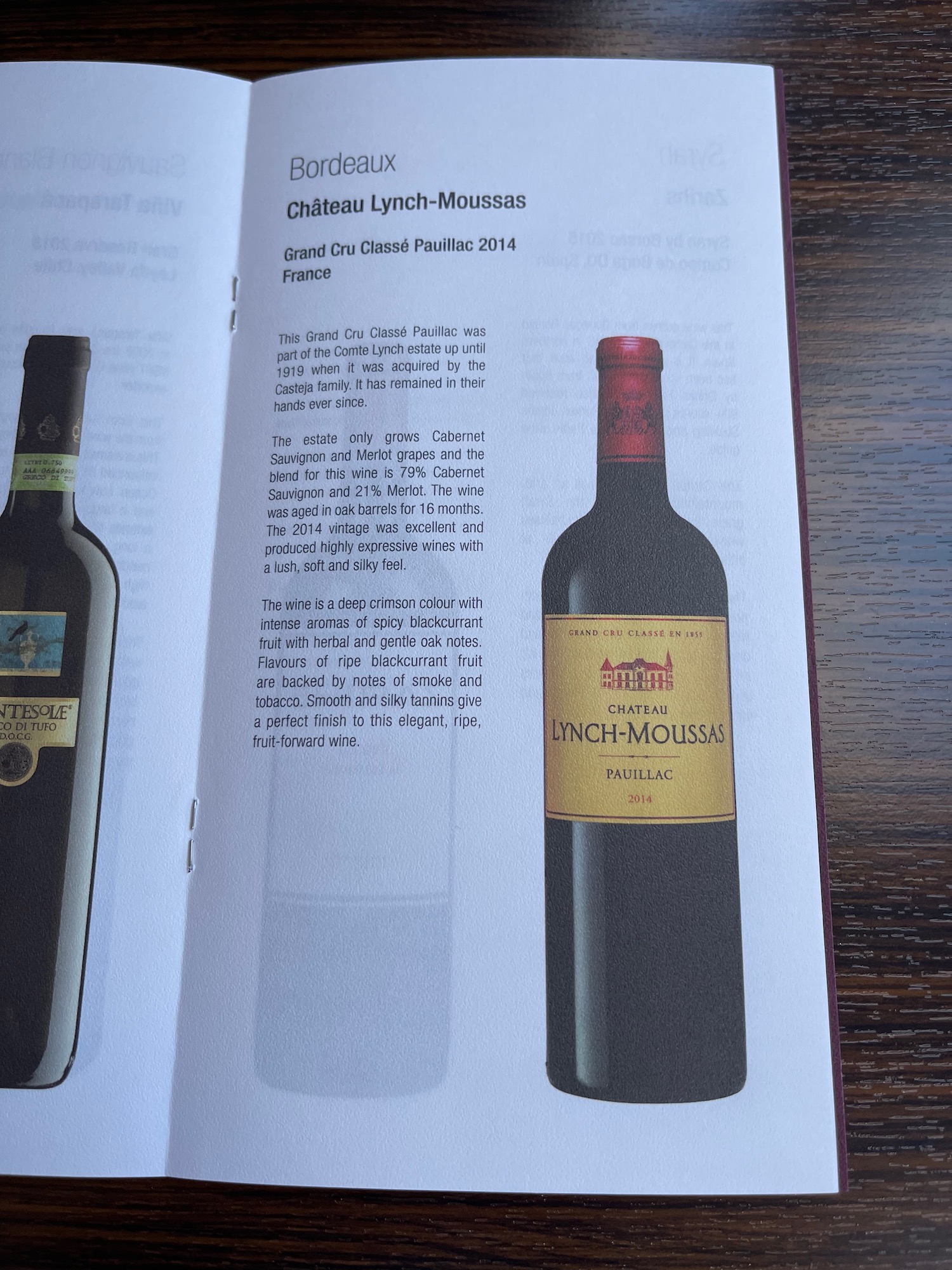 a book with a picture of wine bottles