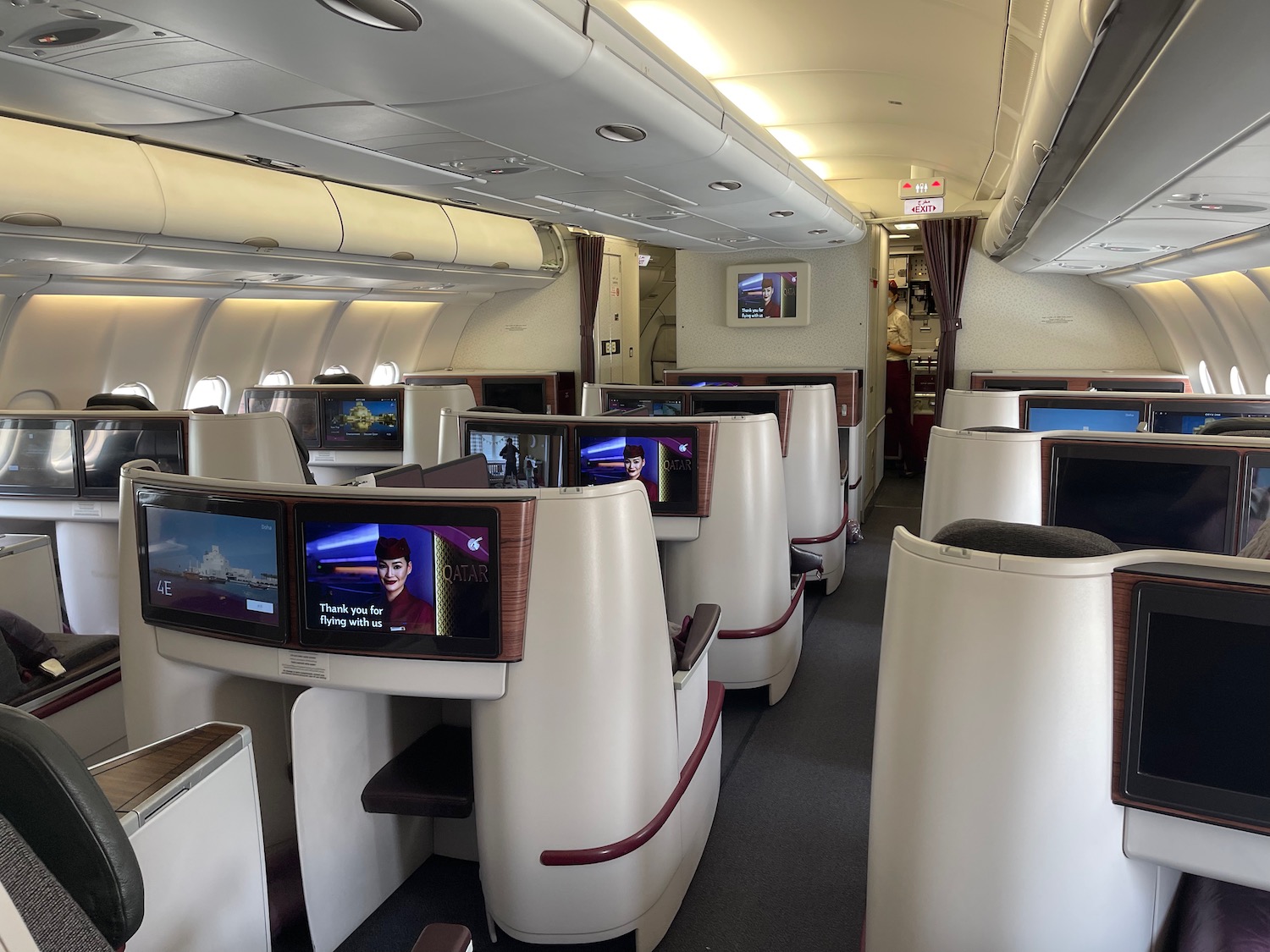 a plane with many monitors