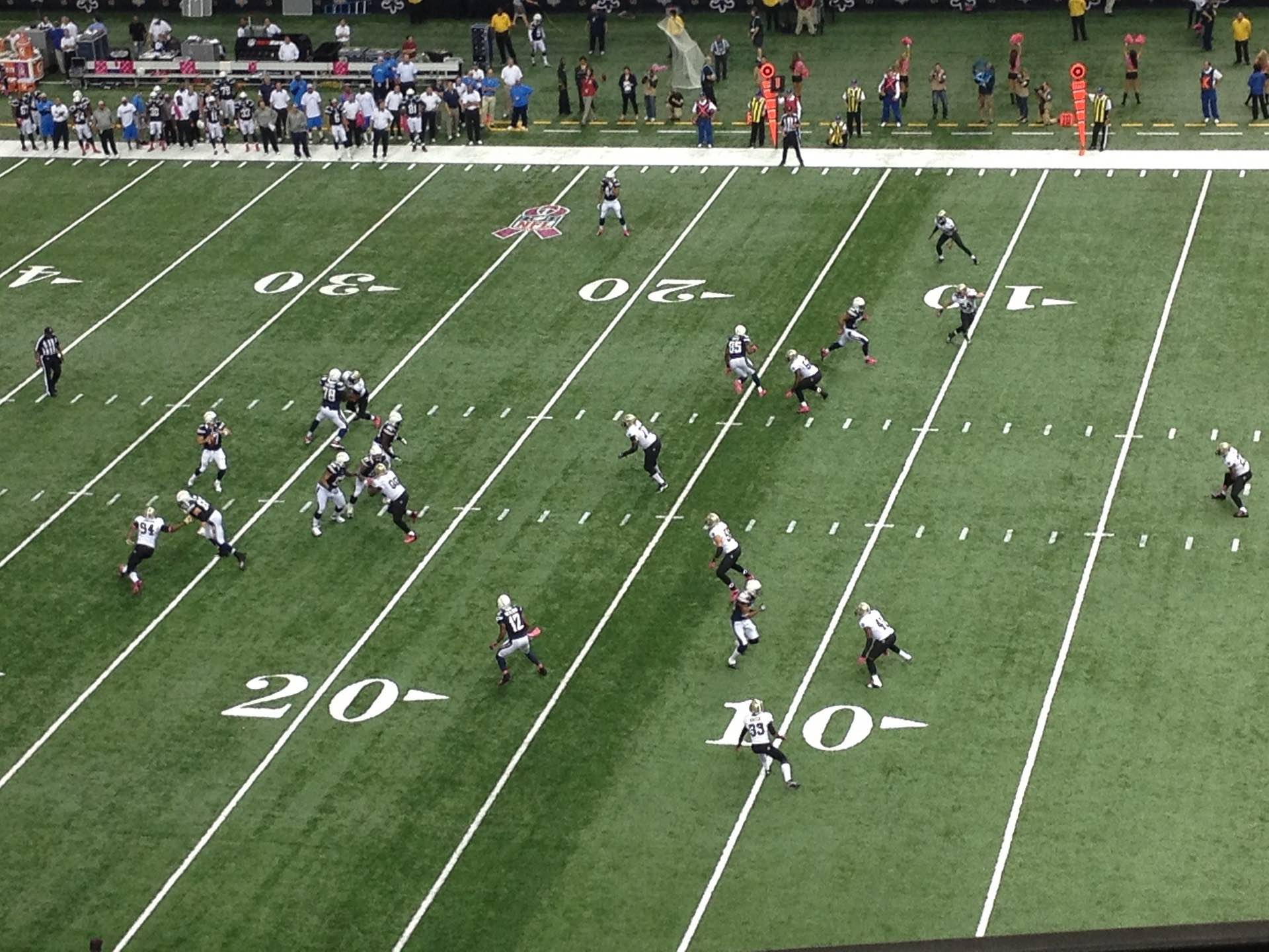 a football game on a field