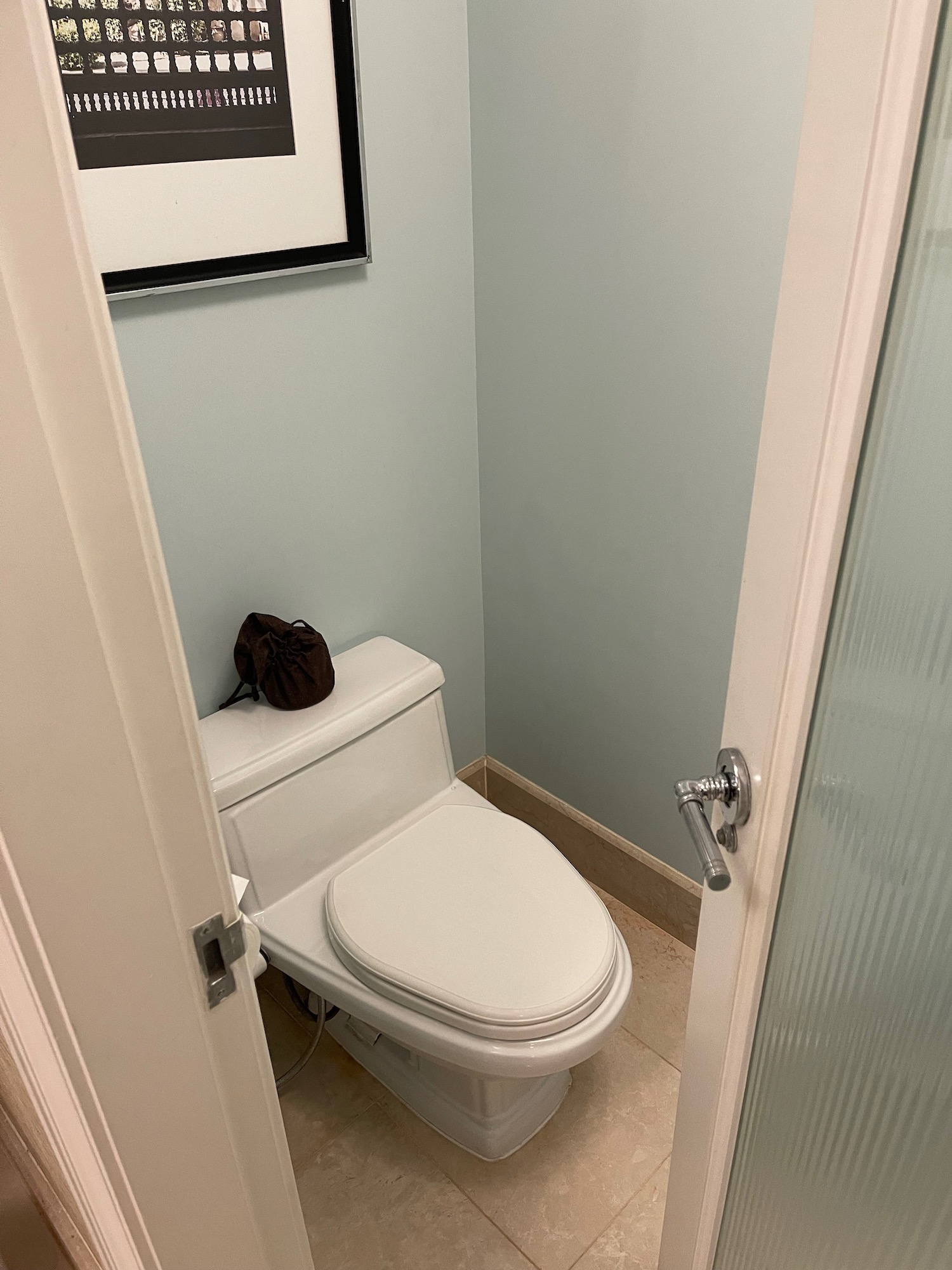 a toilet in a bathroom