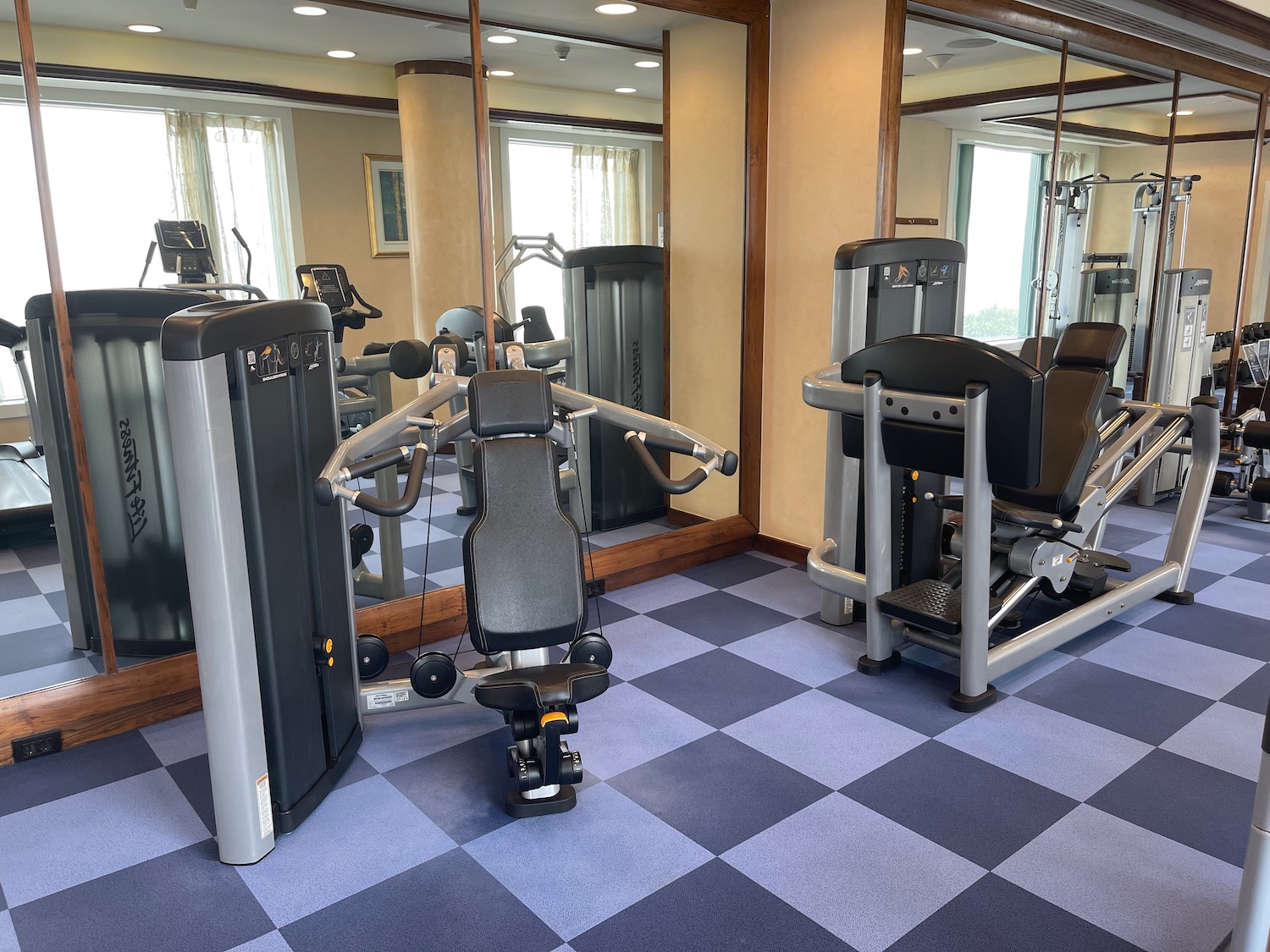 a gym with exercise equipment