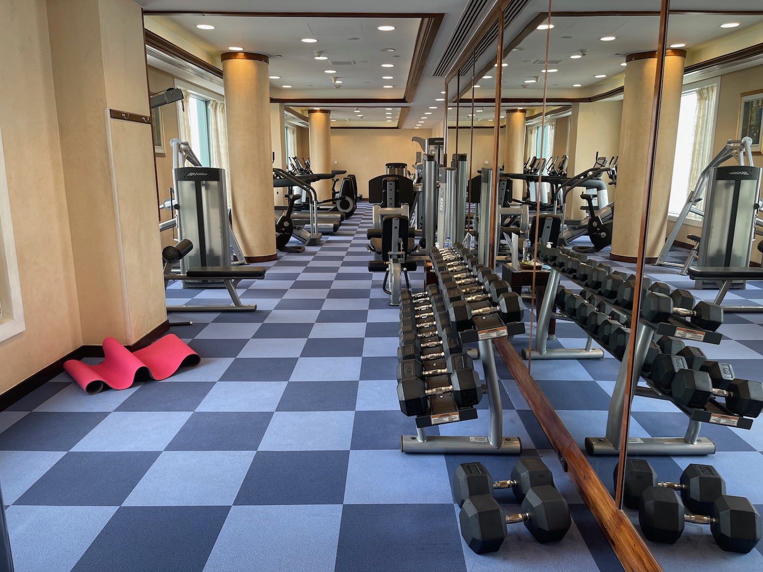 a room with exercise equipment