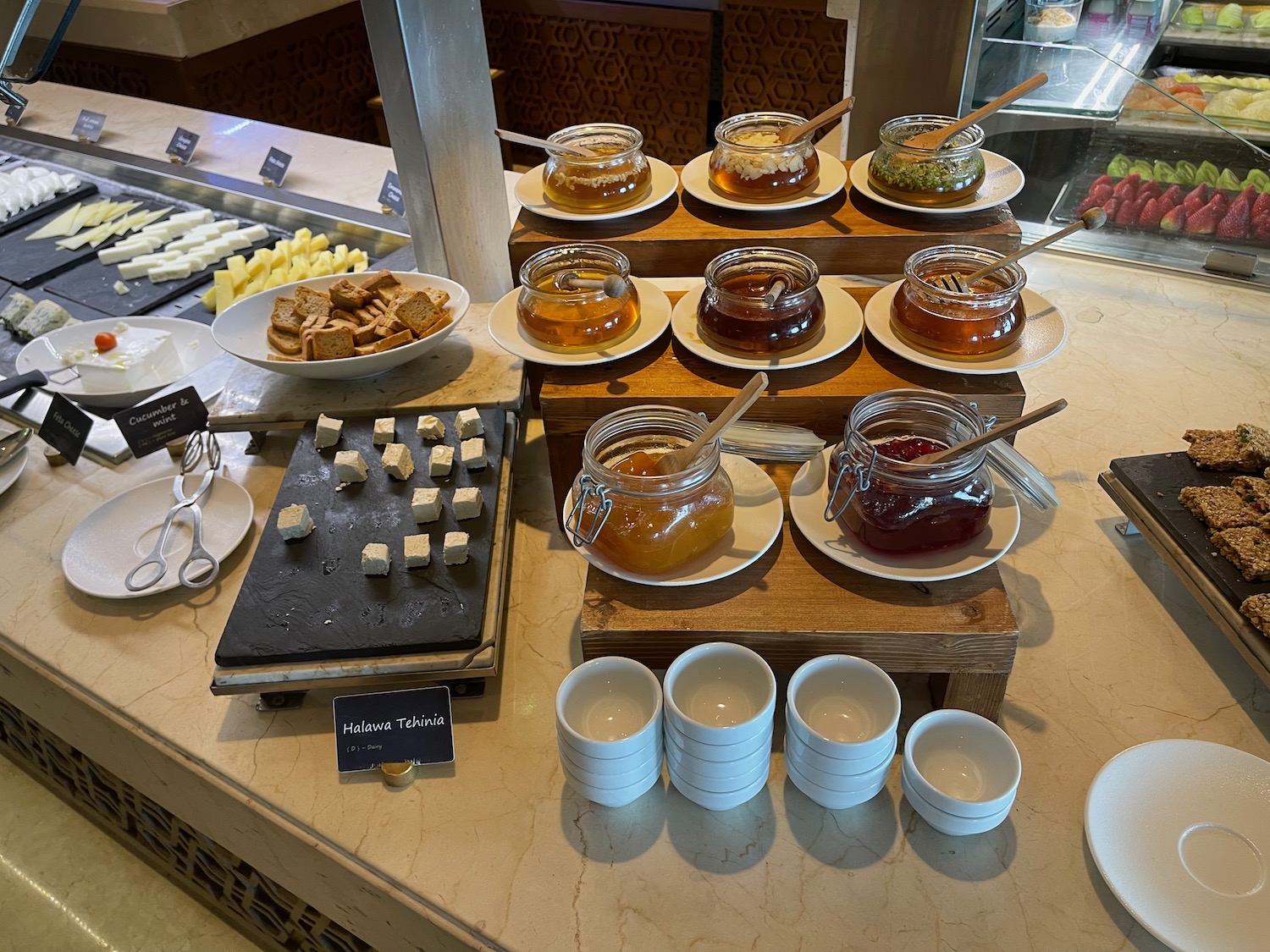 a table with different food items on it