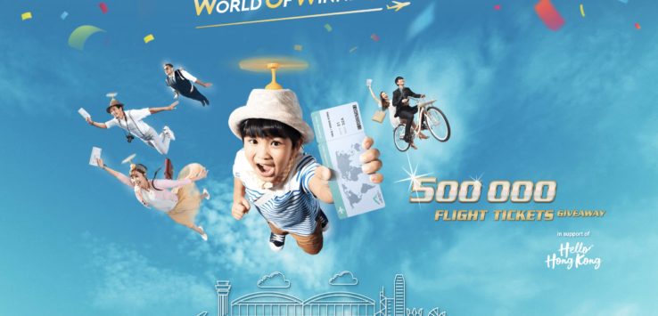 a boy flying in the air with a ticket and other people flying