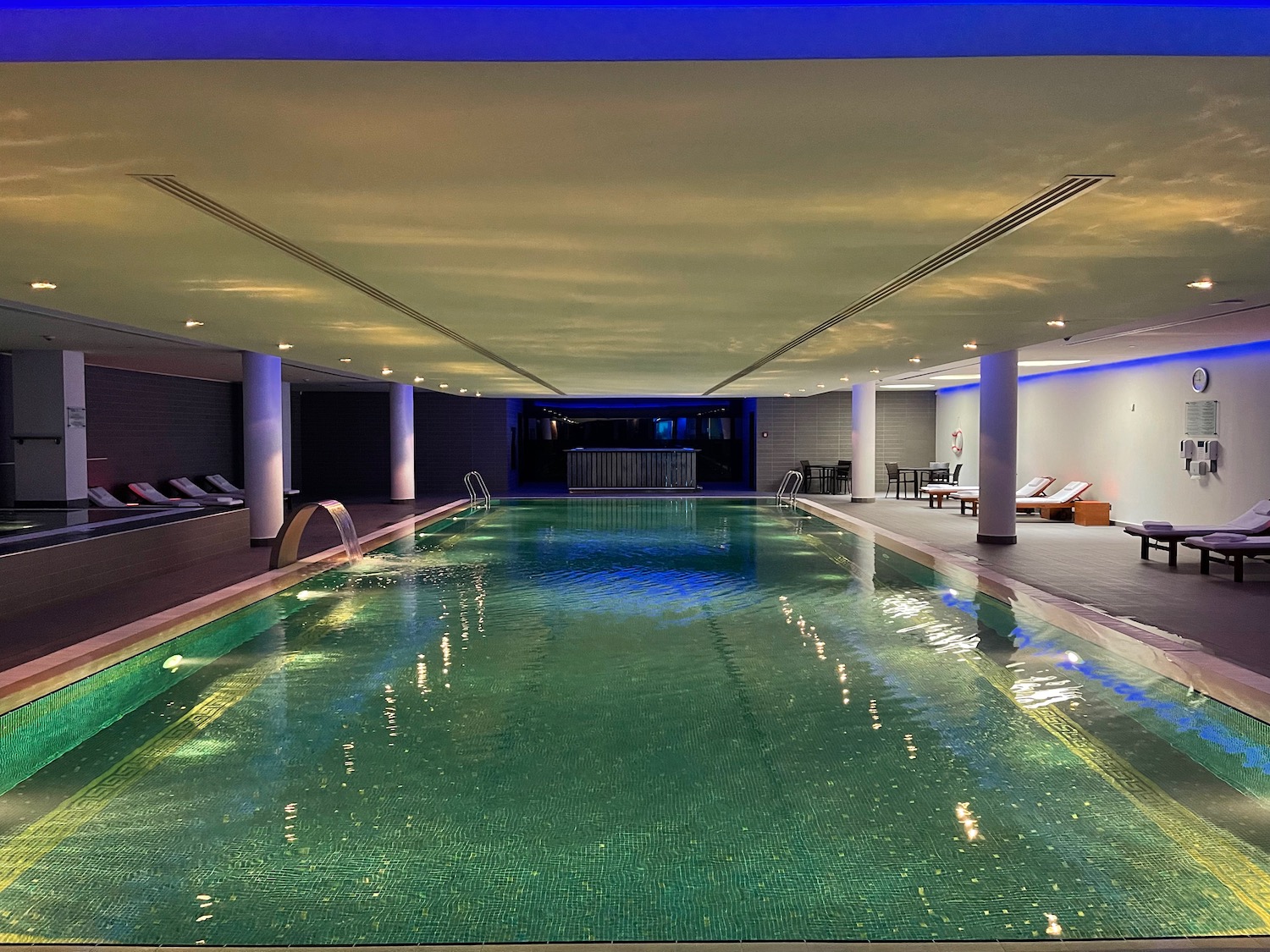 a pool inside a building