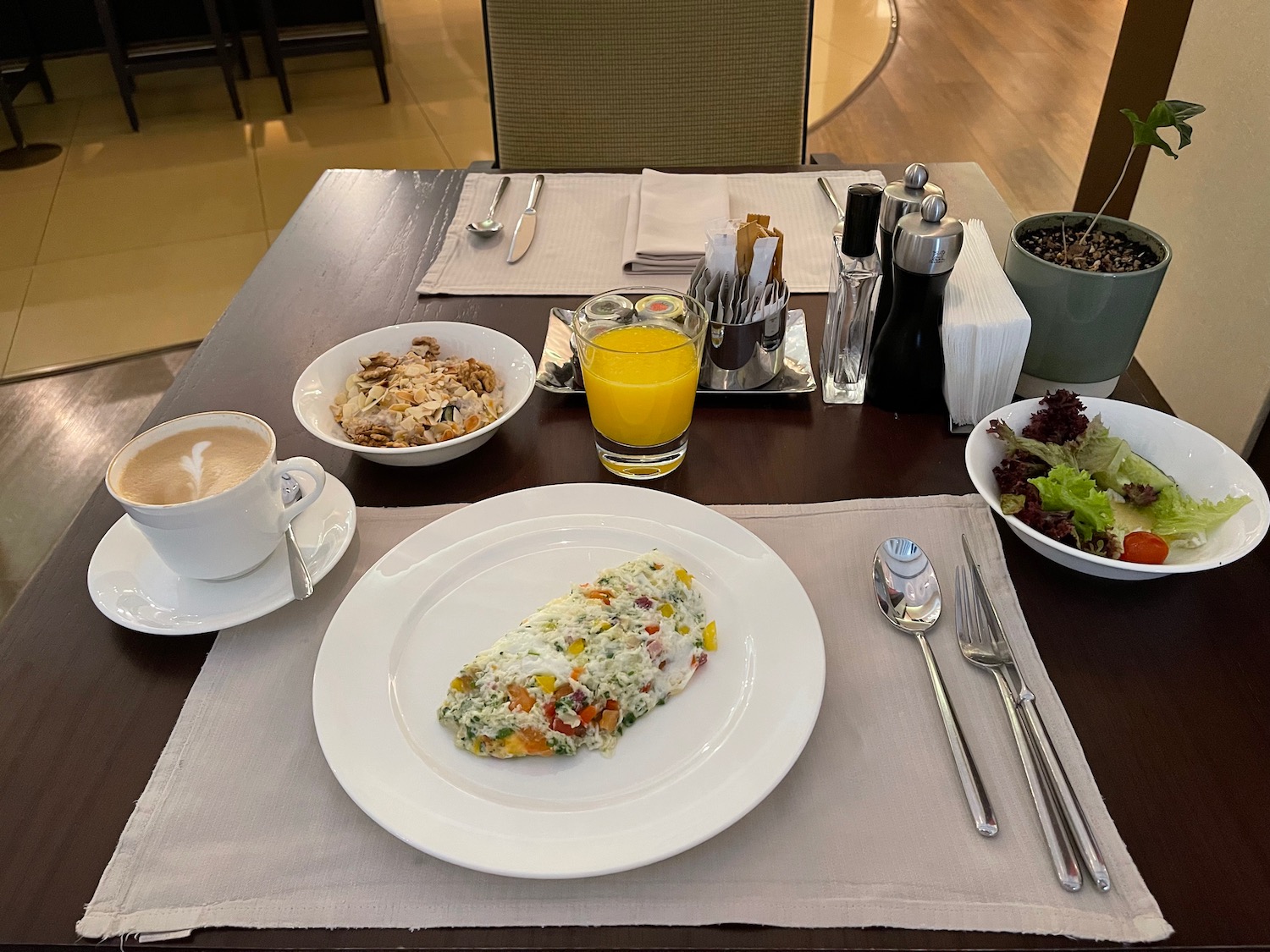 a table with food and drinks on it