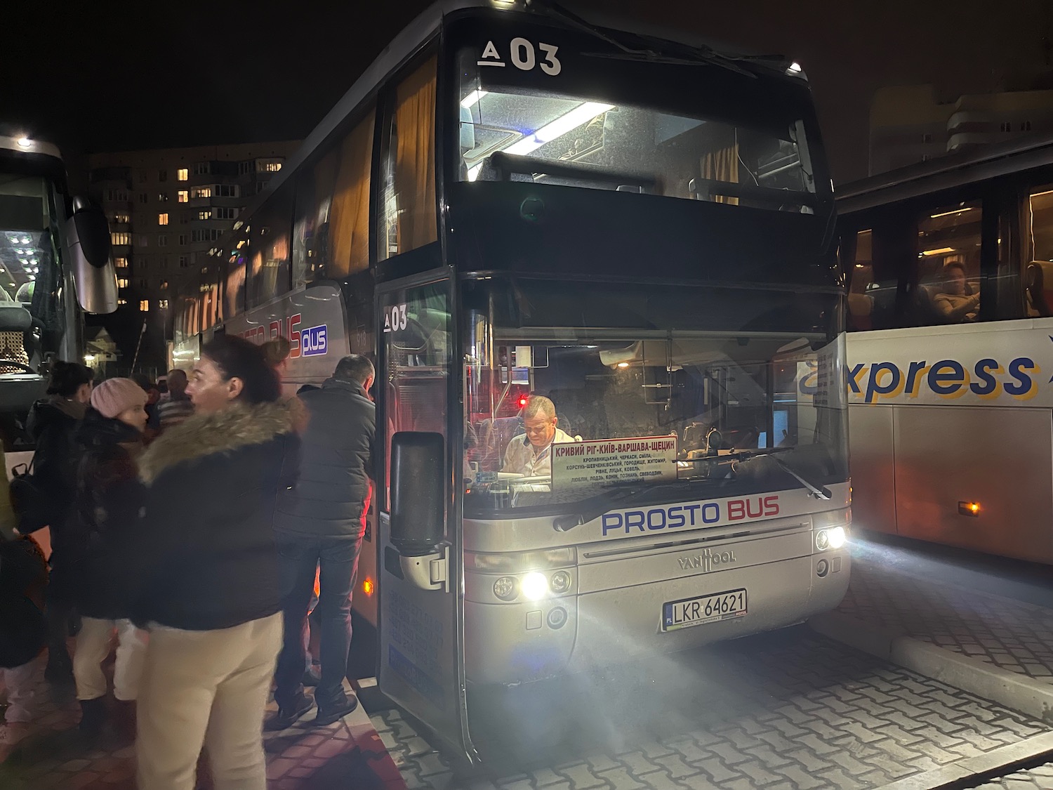 a double decker bus parked on a street