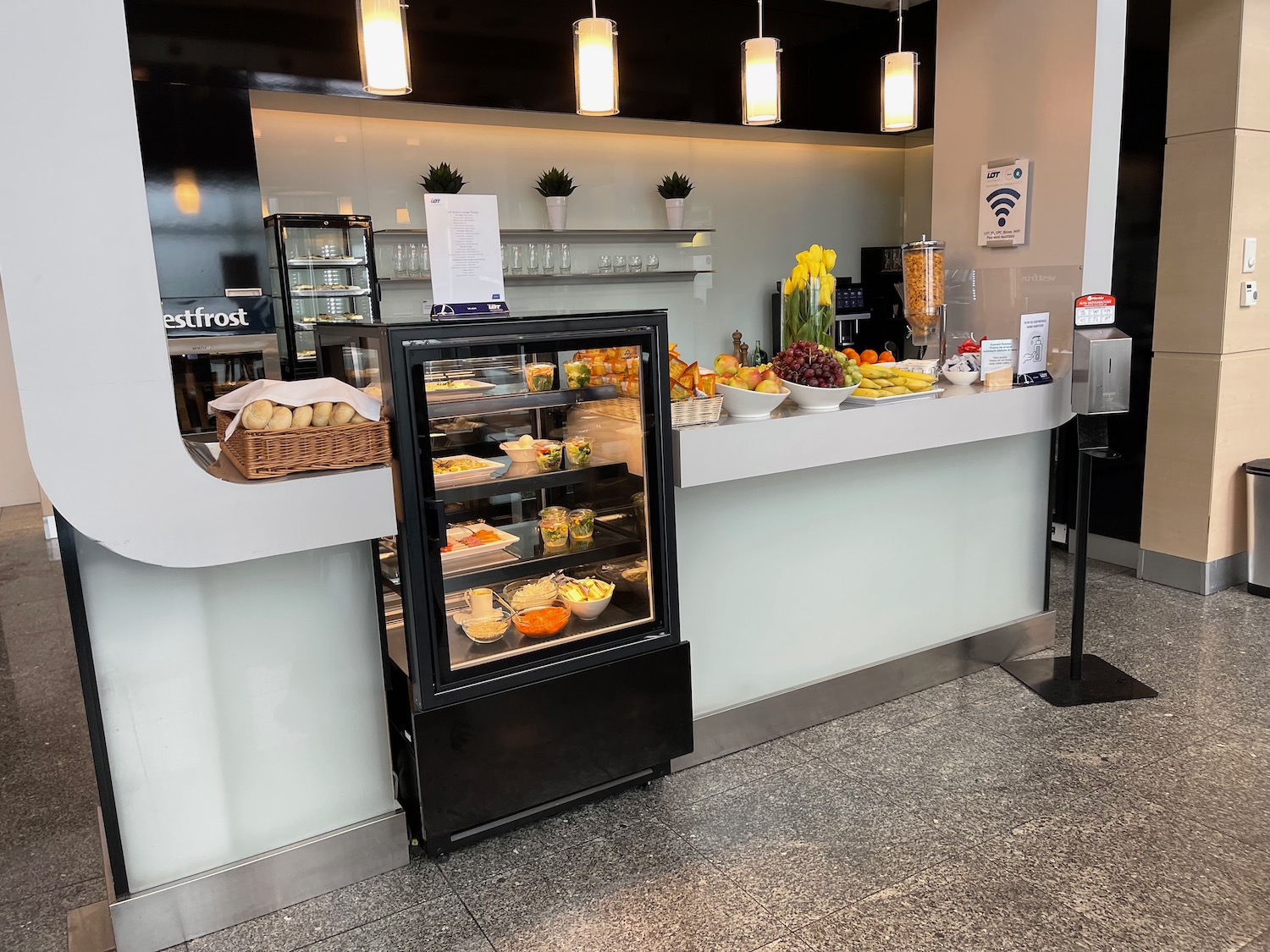 a display case with food on it