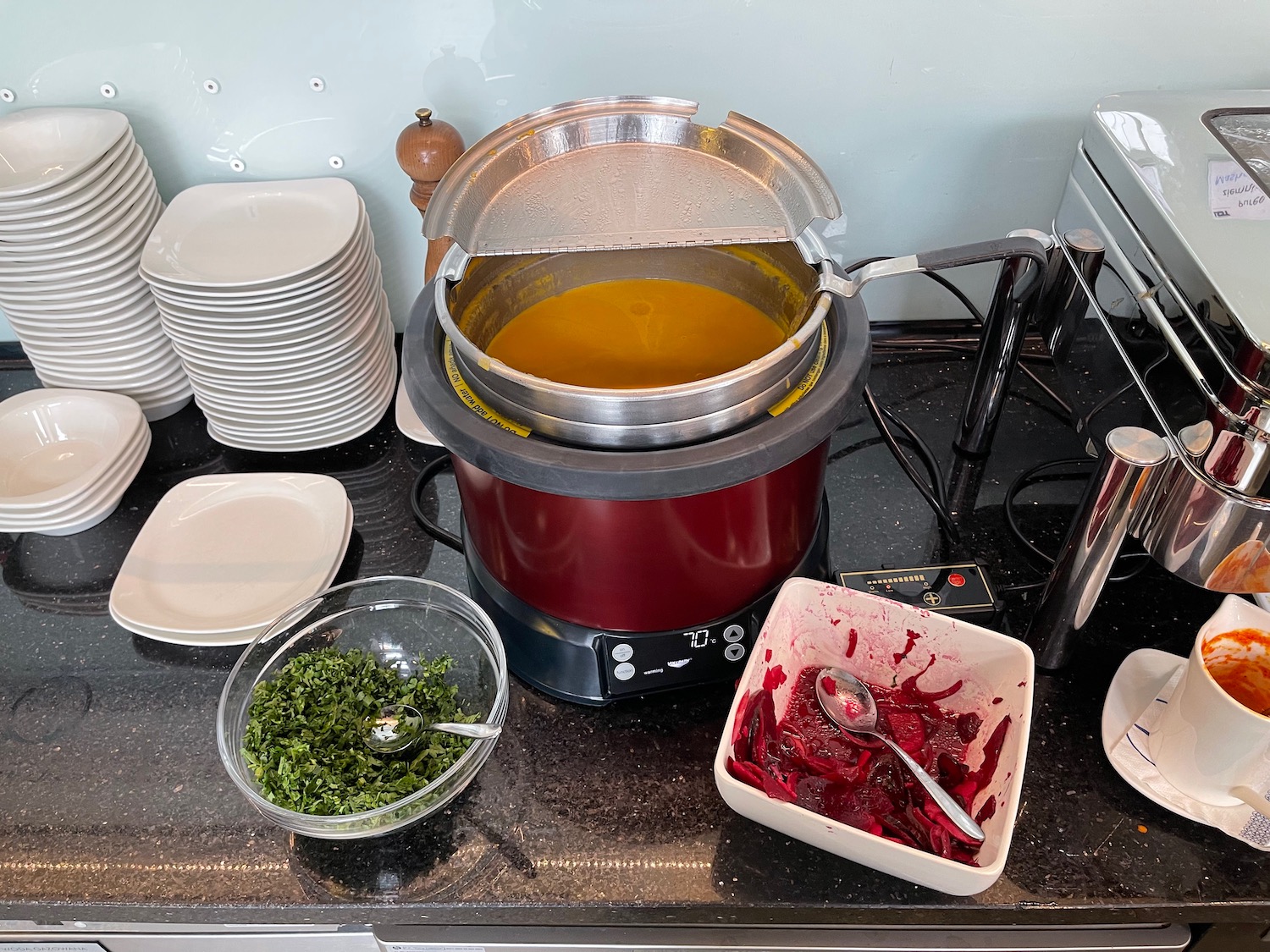 a pot with food in it