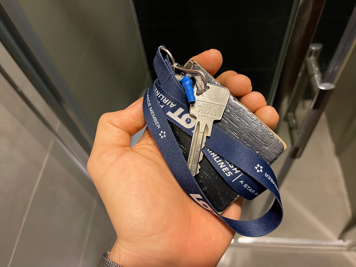 a hand holding a key chain