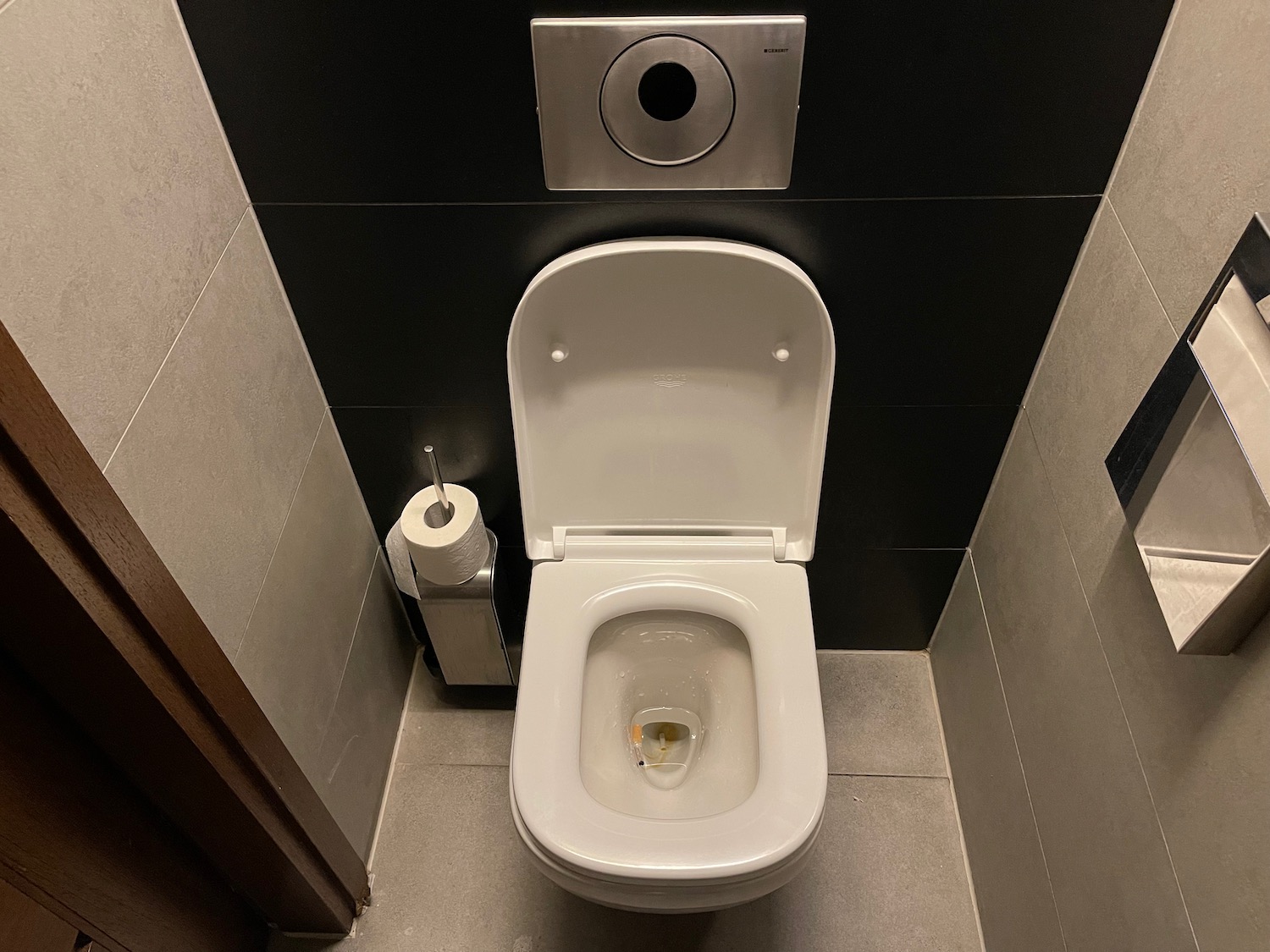 a toilet in a bathroom