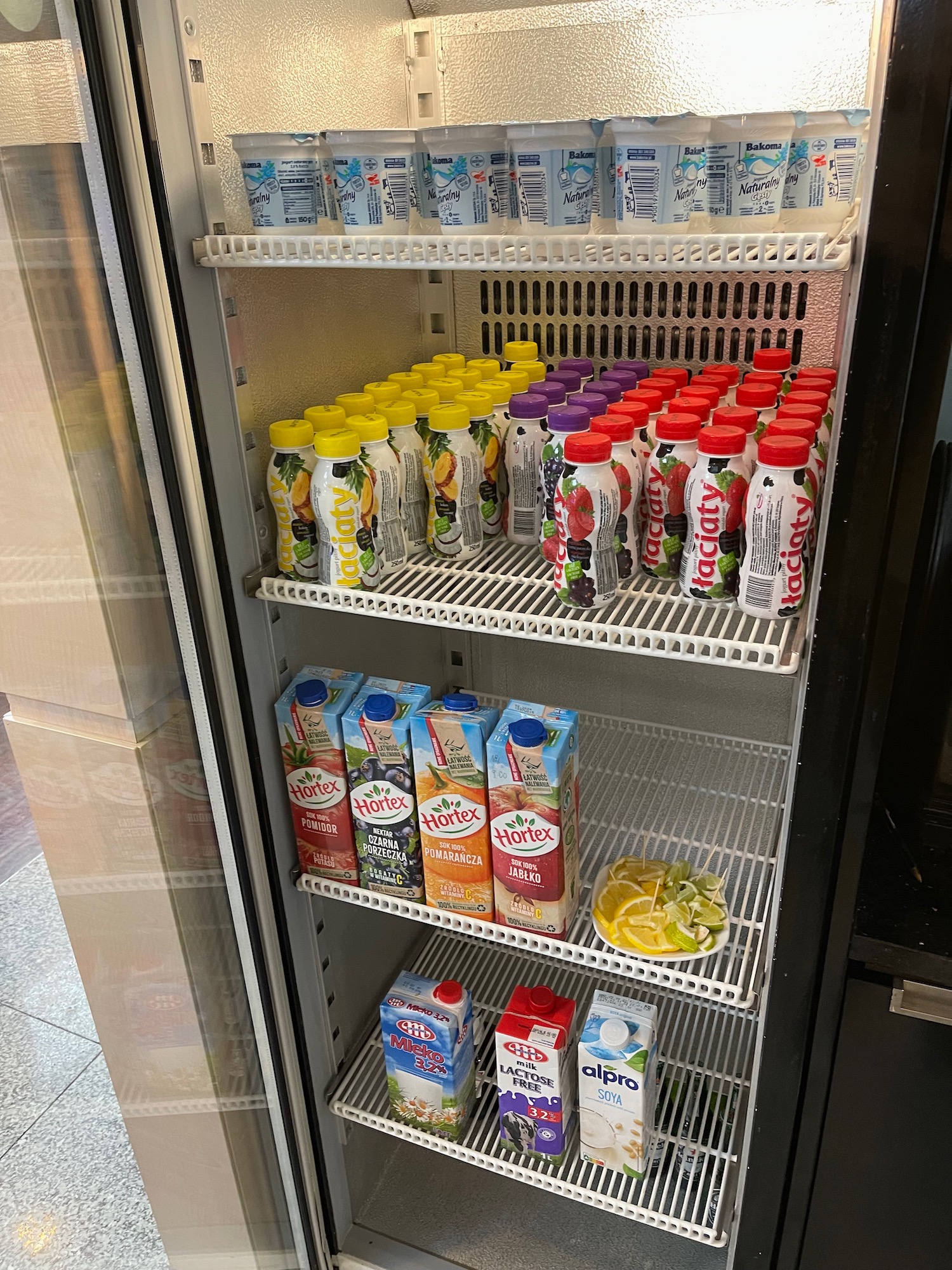 a refrigerator full of drinks