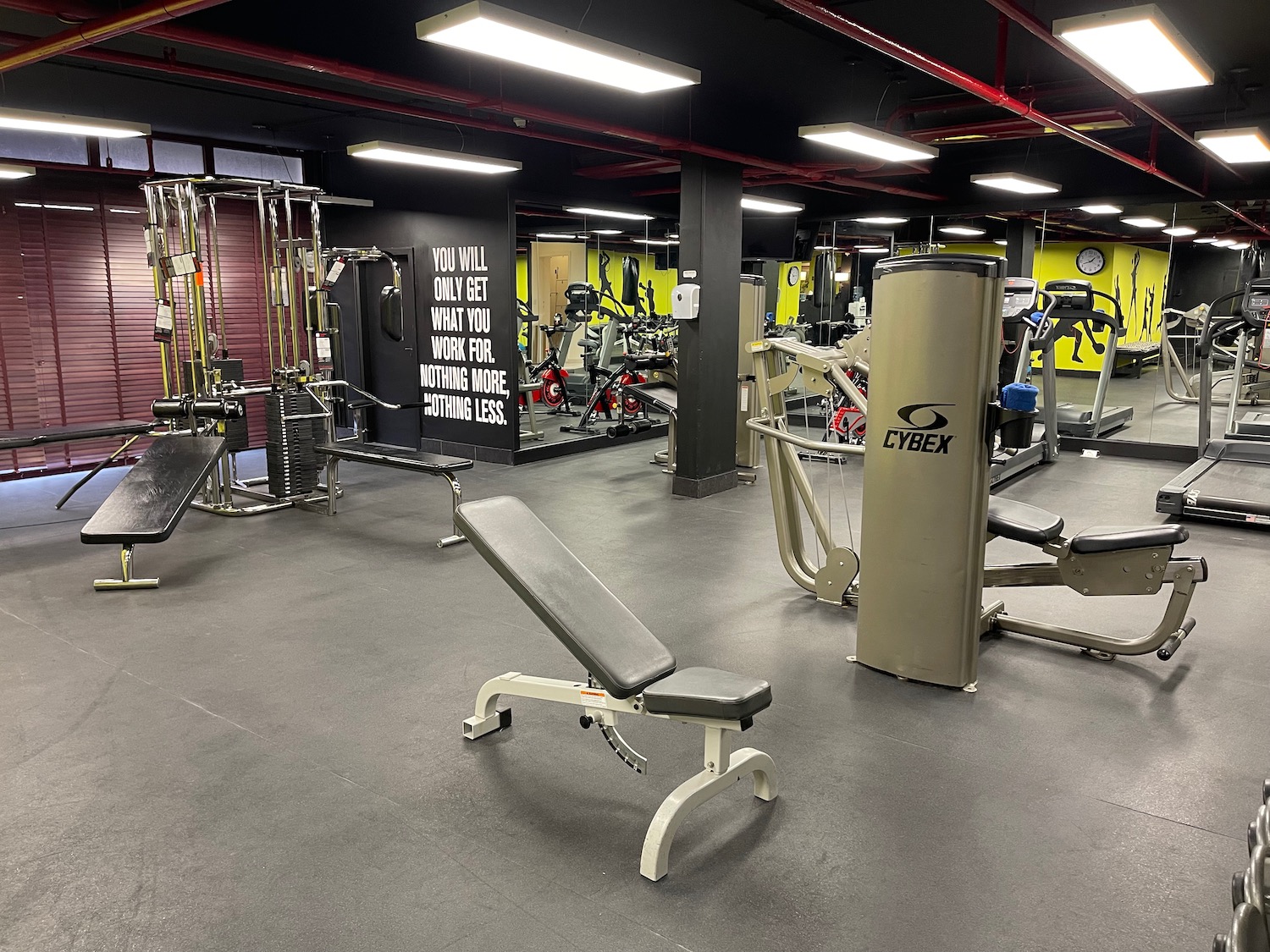 a gym with exercise equipment