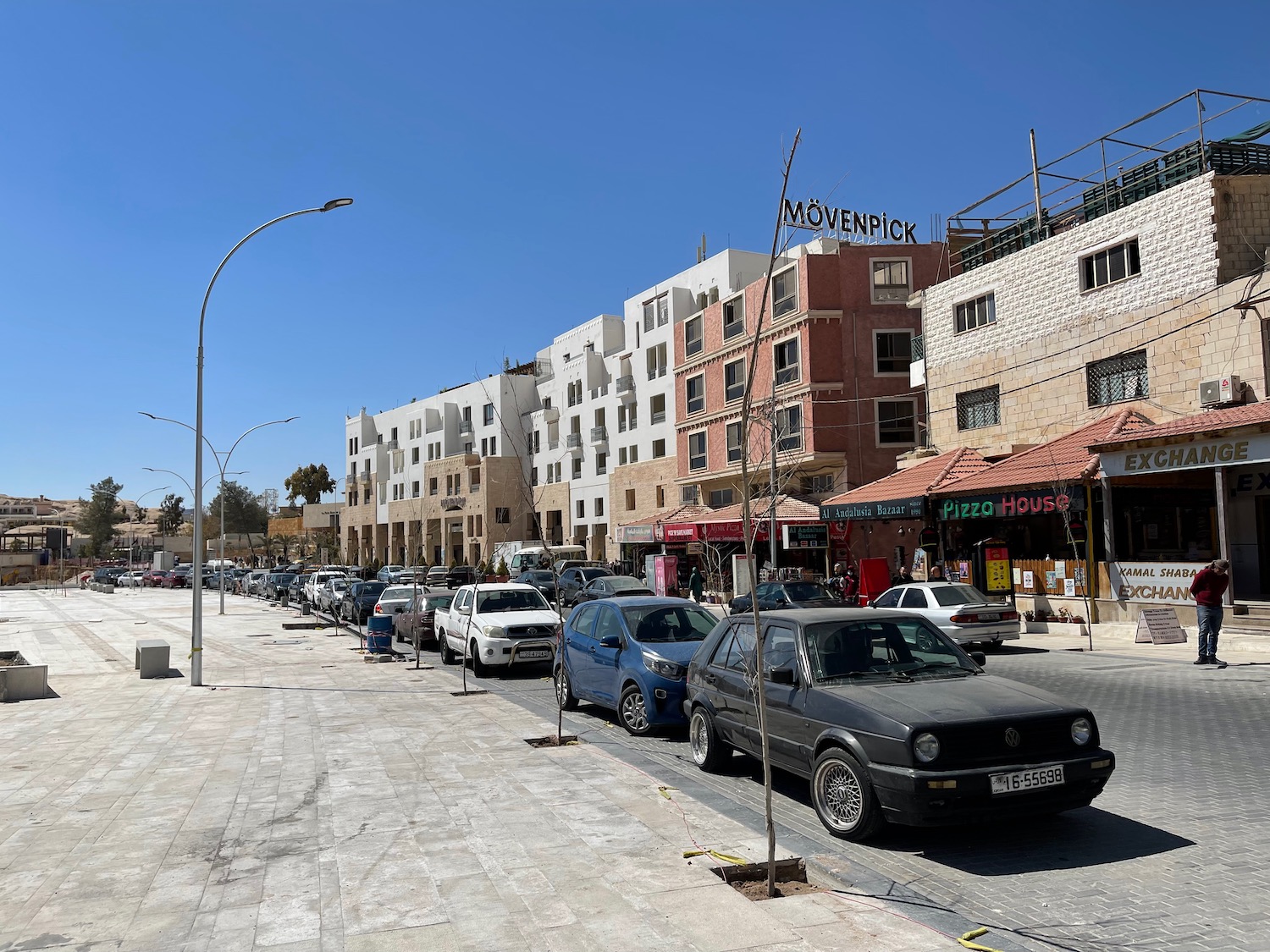 a street with cars parked on it