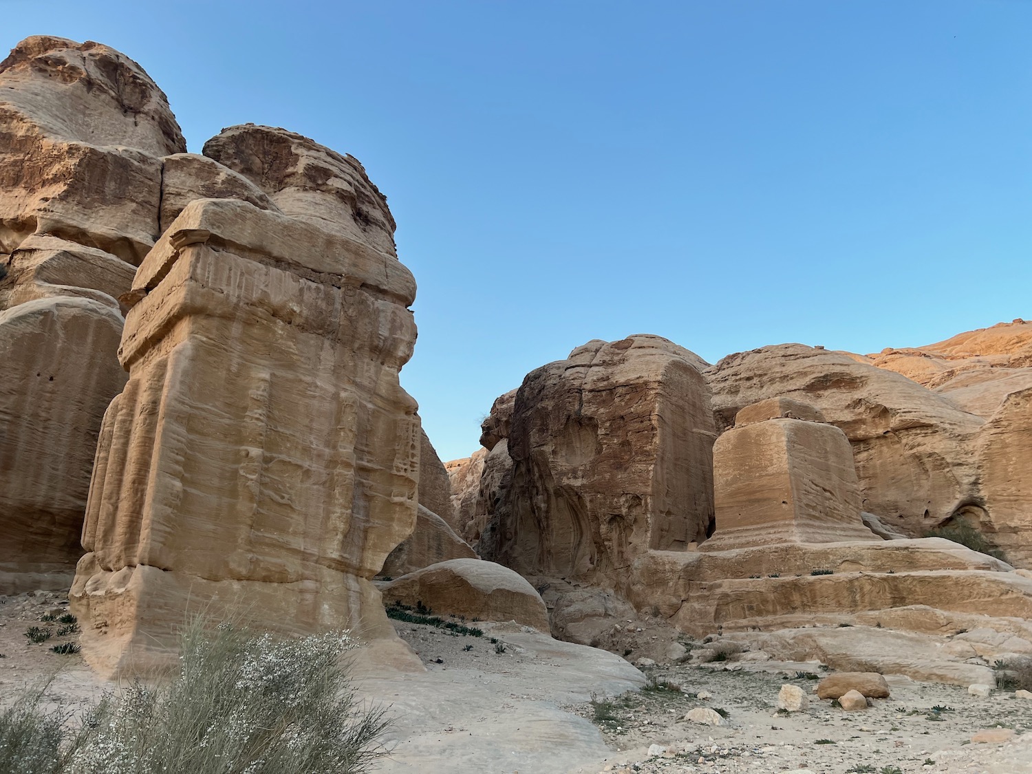 a large rock formations in a desert