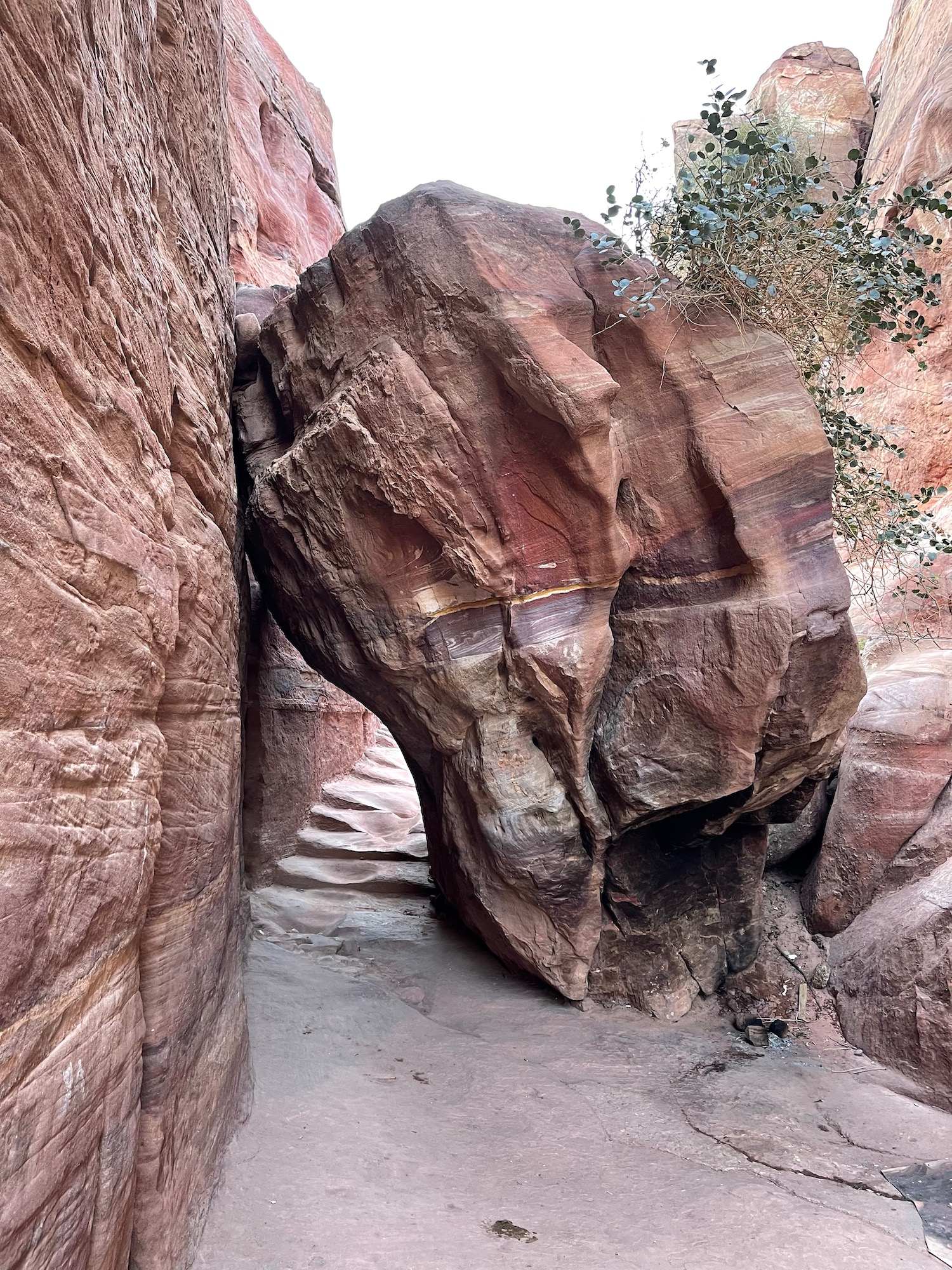 a large rock in a canyon