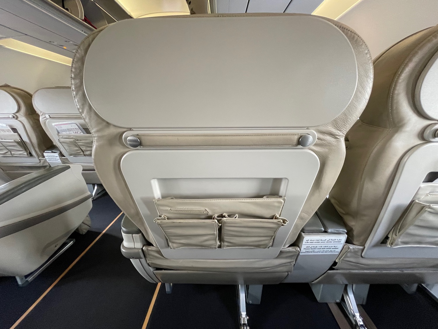 a seat on an airplane
