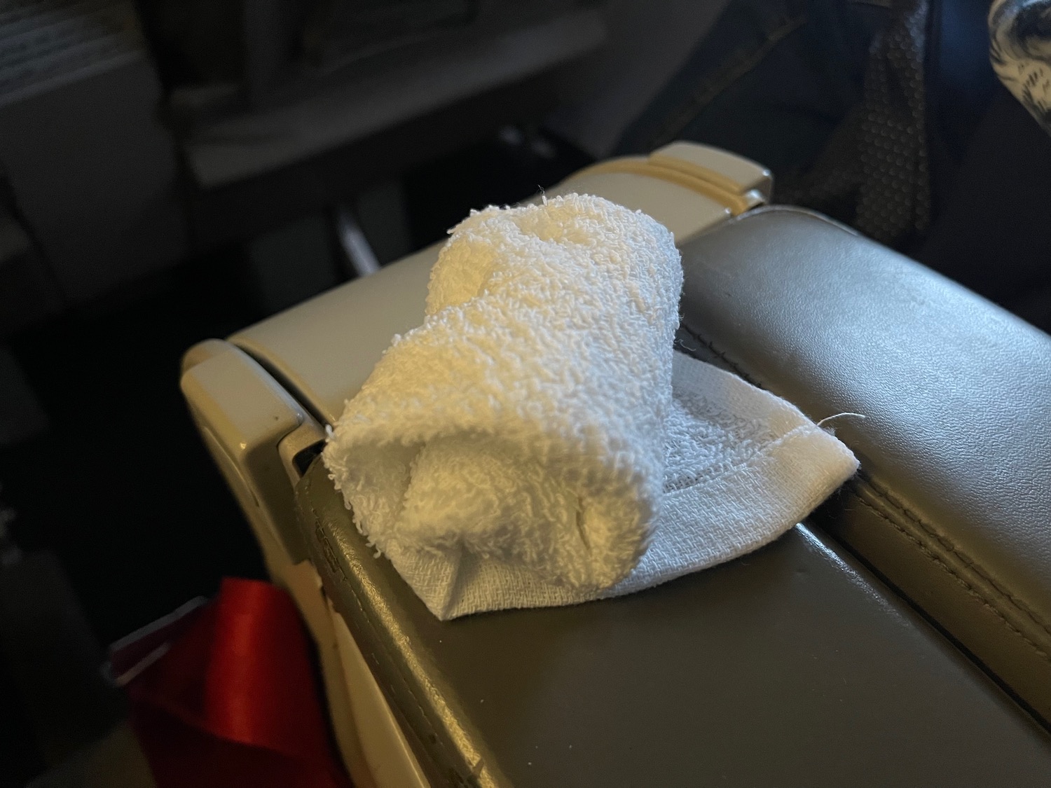 a towel on a seat