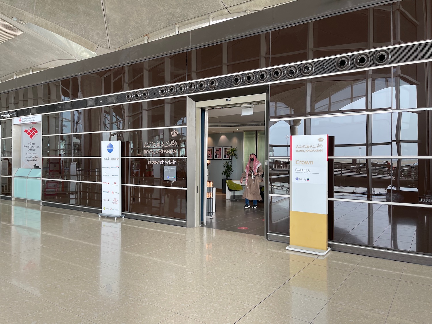 a building with glass walls and a door