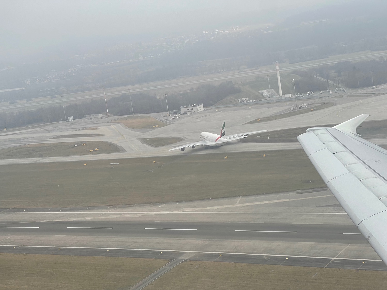 an airplane on the runway