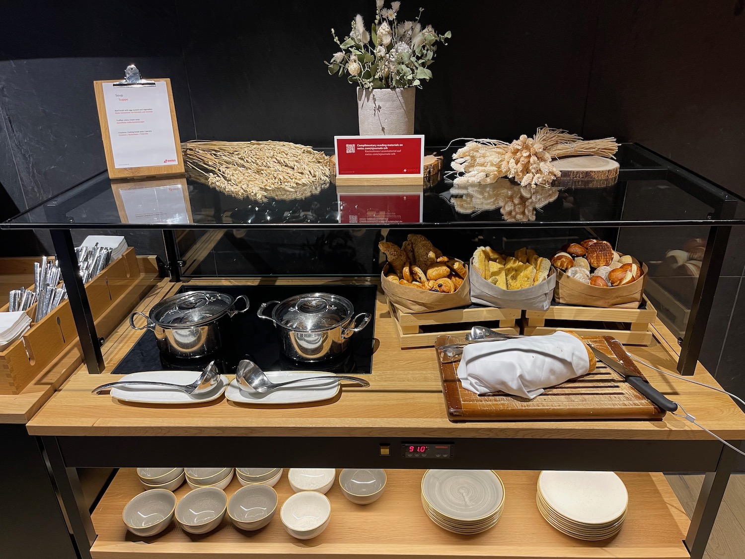 a display of food on a shelf