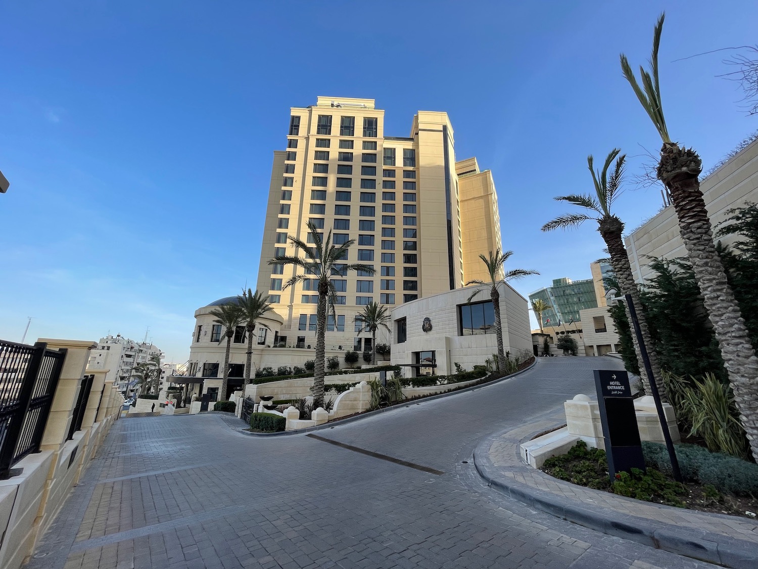 a street leading to a building