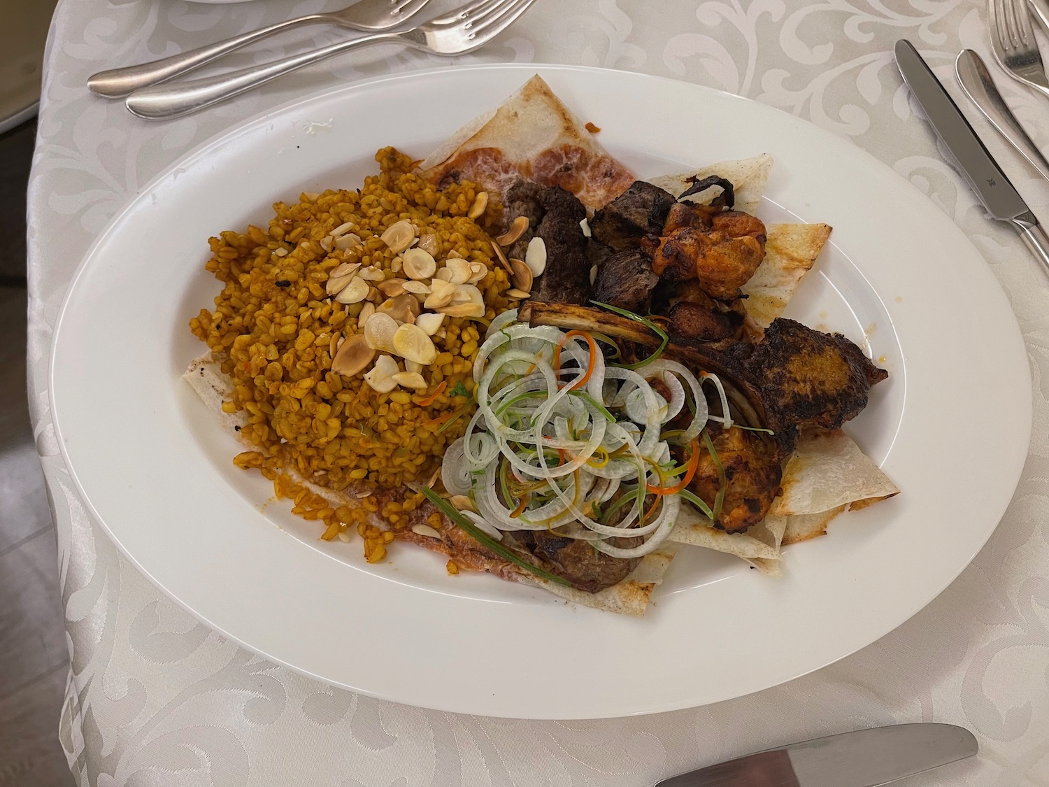 a plate of food on a table