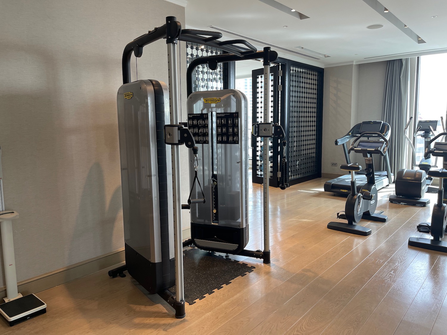 a gym with exercise equipment