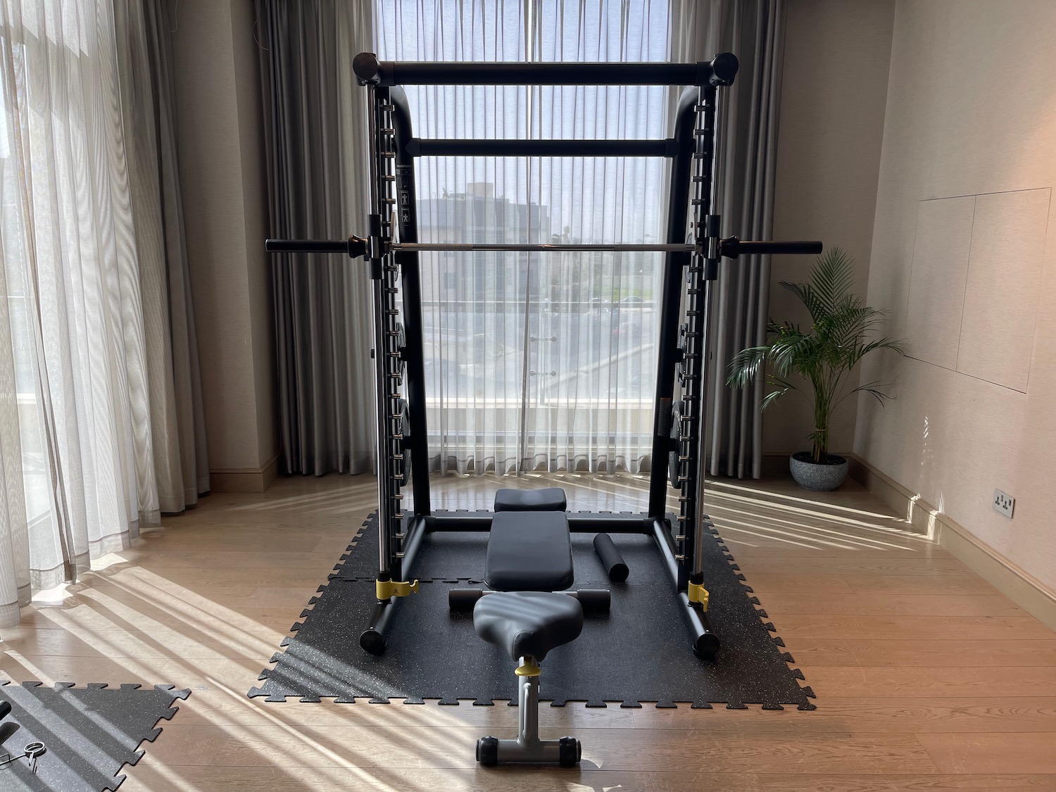 a gym machine in a room