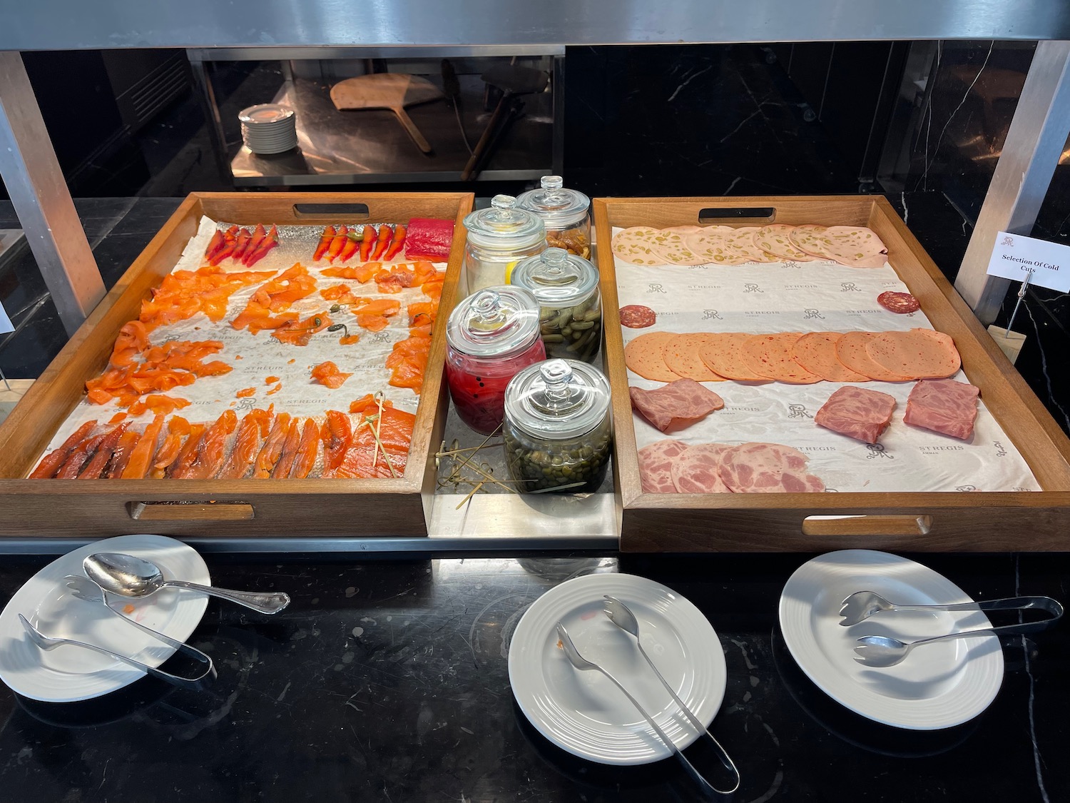 a trays of food on a table