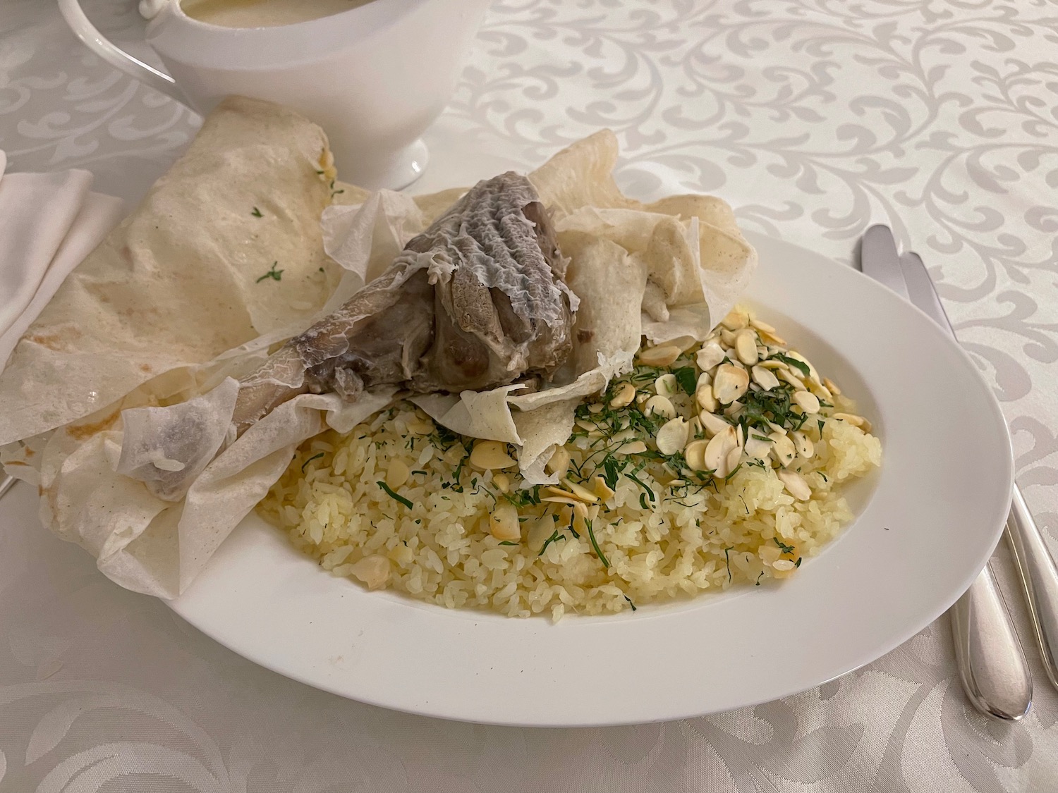 a plate of food on a table