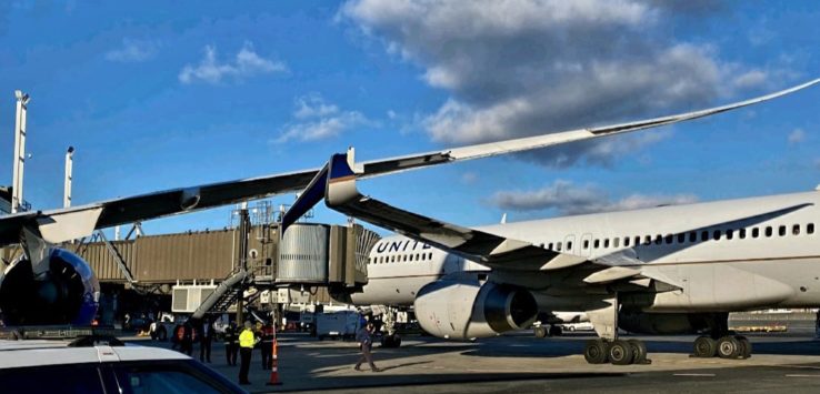 a plane parked at an airport