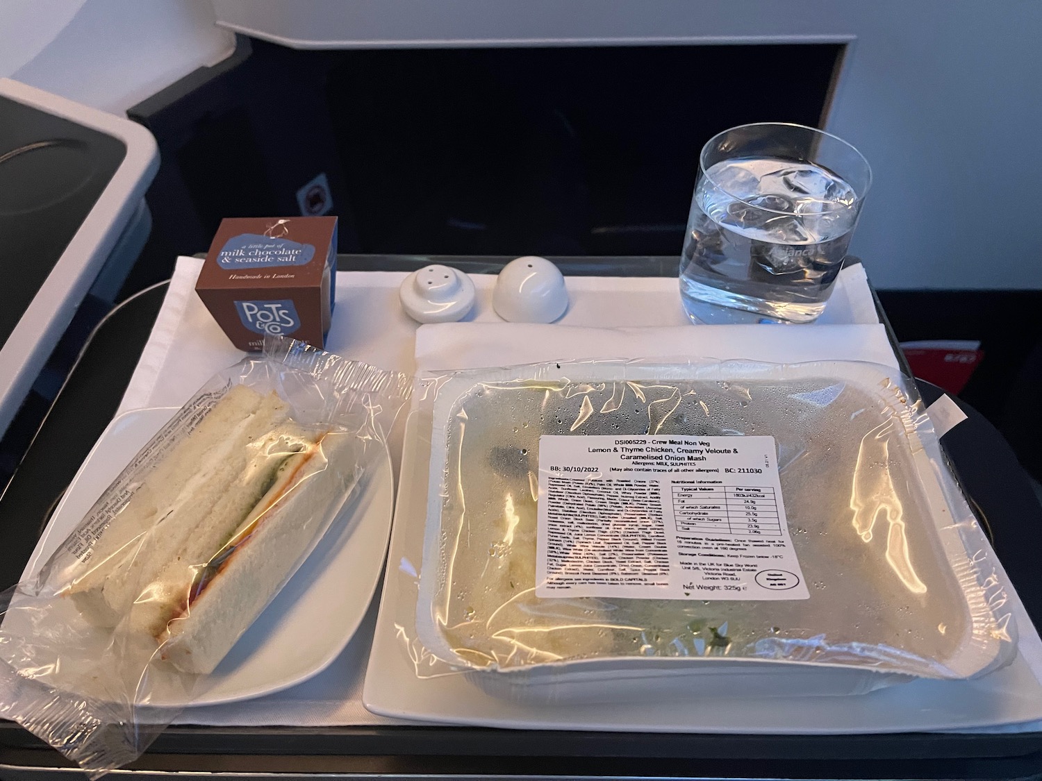 a sandwich and sandwich on a tray