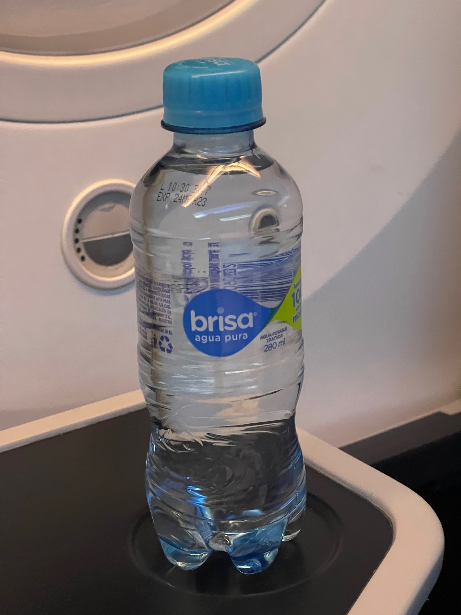 a water bottle on a table