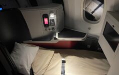 a bed in an airplane