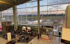 an airport with a large window