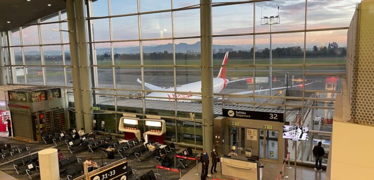 an airport with a large window