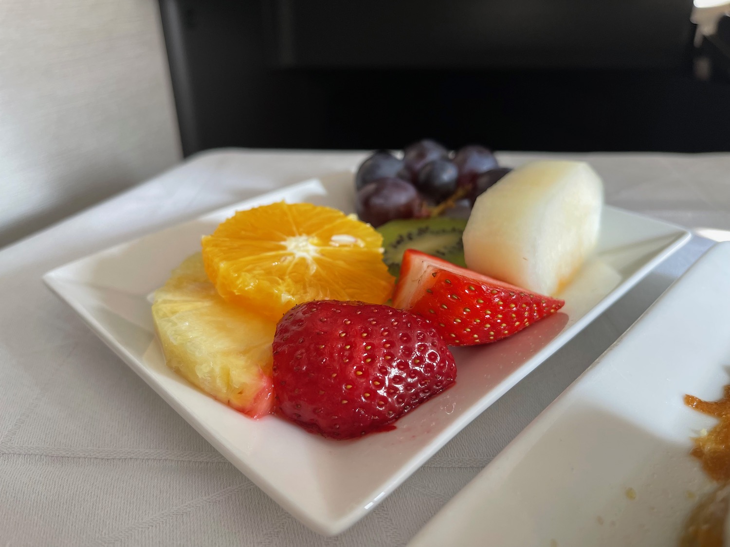 a plate of fruit on a table