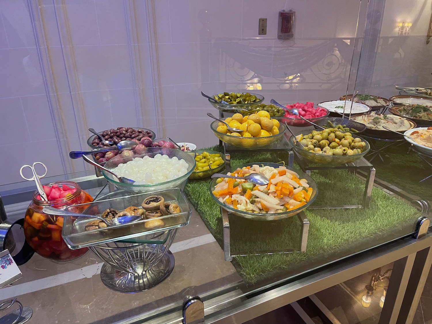 a display of food on a table