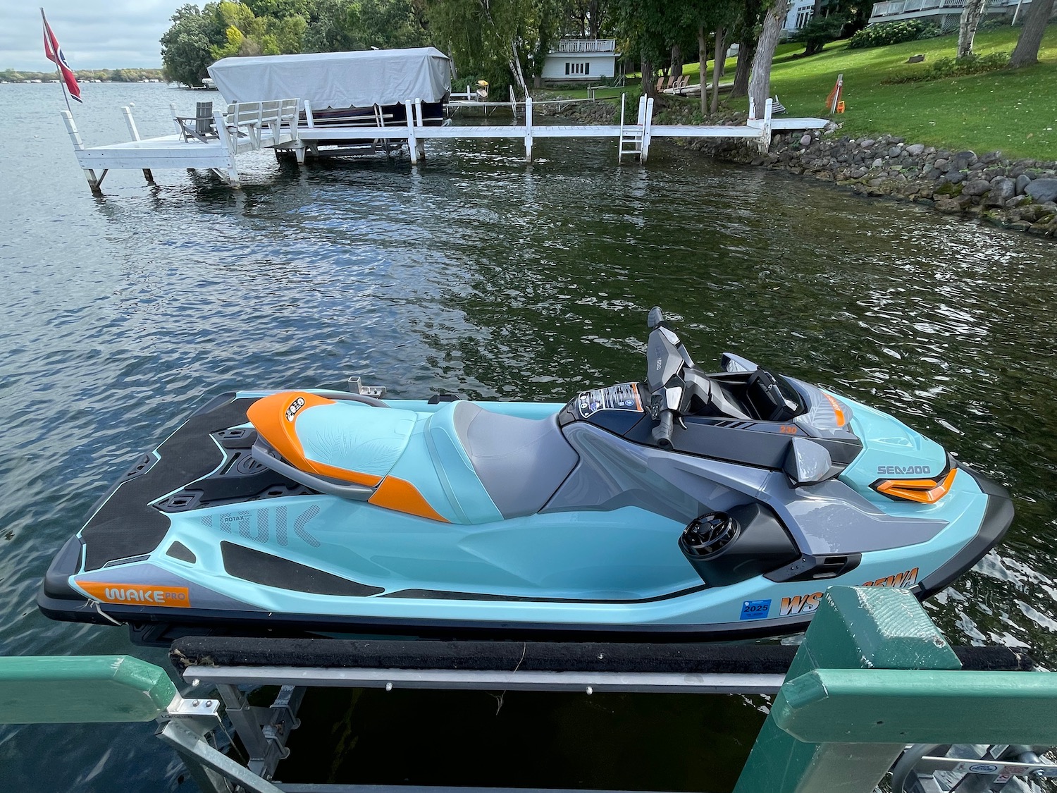 a jet ski on a dock