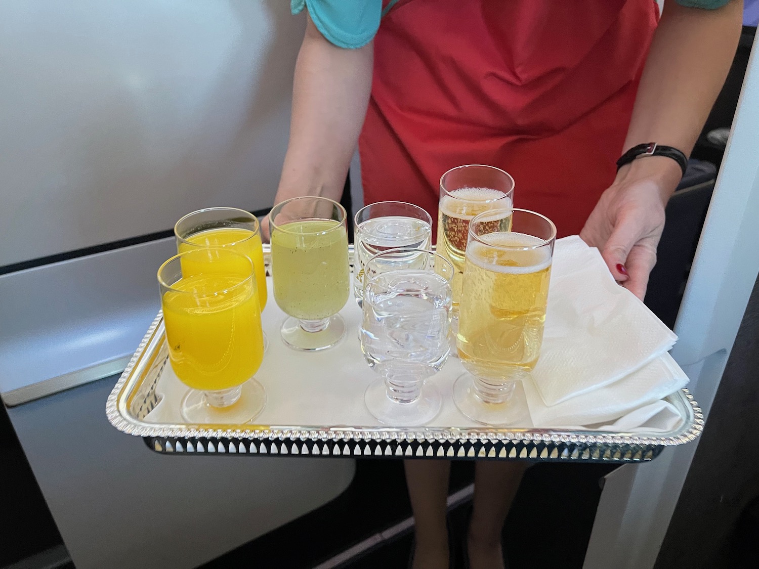 a tray of drinks on a tray