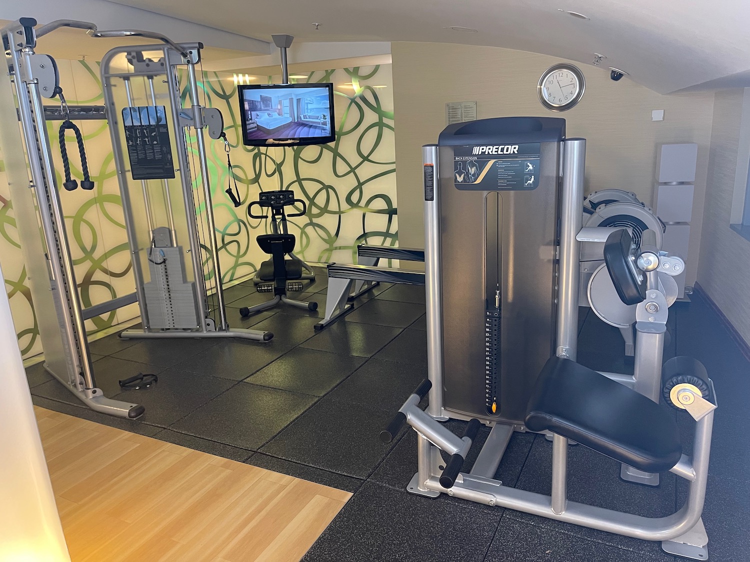 a gym with exercise equipment