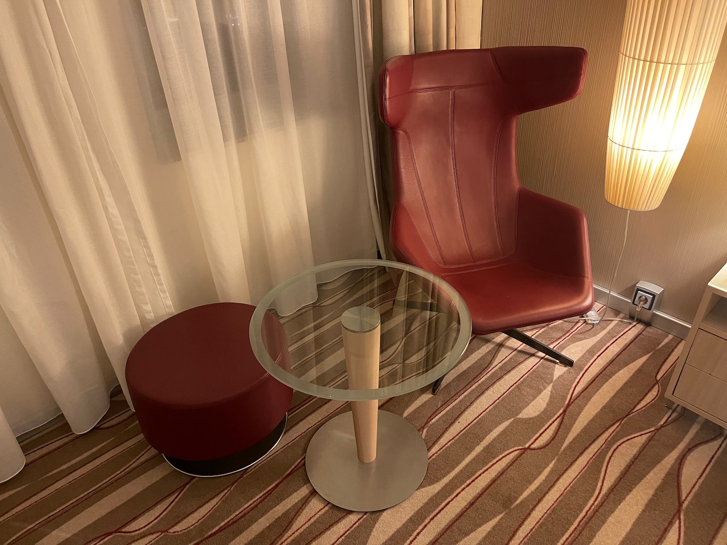 a chair and a table in a room